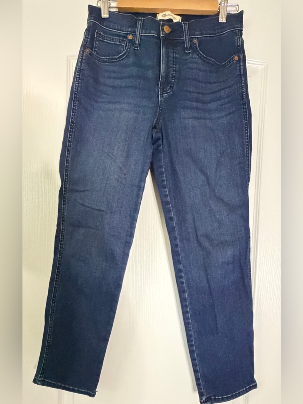 Madewell Mid Rise Stovepipe Jeans Dark Wash Stretch Denim Women’s 28